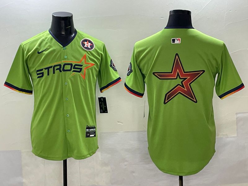 Men Houston Astros Blank Green three generations Joint Name 2025 Nike MLB Jersey style 14->houston astros->MLB Jersey